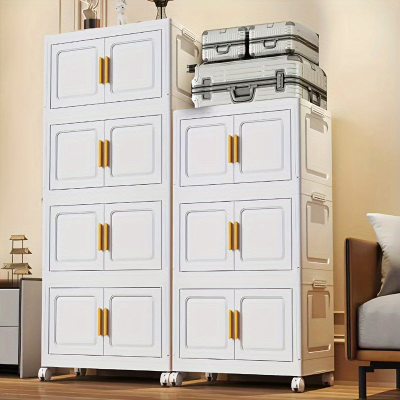 21.65inch 5--1 Layers Large Multifunctional Plastic Storage Box with Flip Cover, Stackable, Non Waterproof Rectangular Organizer, Suitable for Home And Office - Foldable, Multi-Purpose Storage Box for Clothing, Toys, Etc