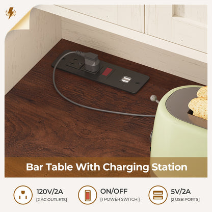 Kitchen Pantry Storage Cabinet With Bar Cabinet Drawers & Shelves, Freestanding Hutch And Adjustable Shelves, Versatile Storage