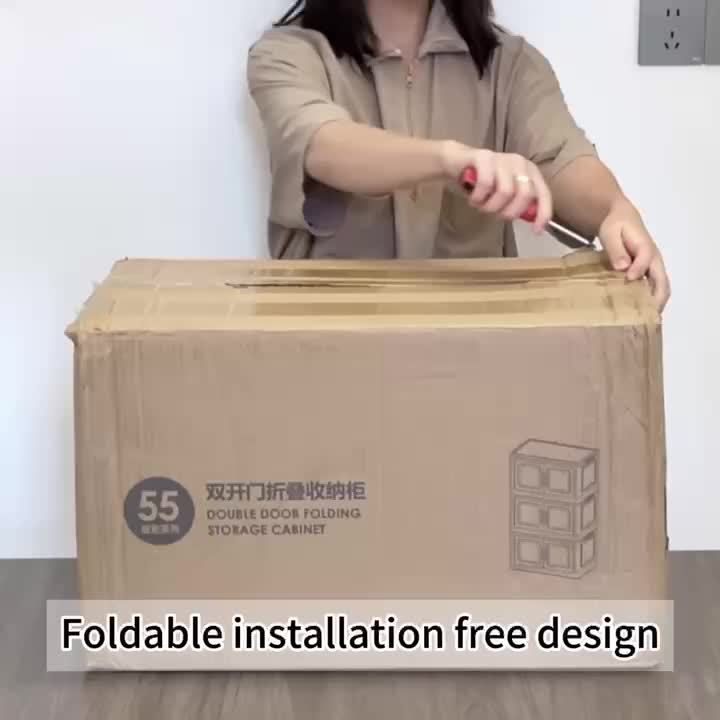 21.65inch 5--1 Layers Large Multifunctional Plastic Storage Box with Flip Cover, Stackable, Non Waterproof Rectangular Organizer, Suitable for Home And Office - Foldable, Multi-Purpose Storage Box for Clothing, Toys, Etc