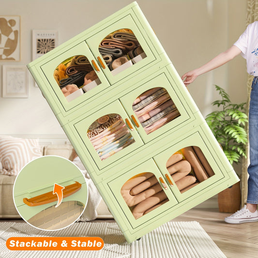 75GAL Plastic Storage Bins With Lids And Magnetic Doors, Food Storage Containers With Lids And Wheels, Closet Organizers And Storage, Storage Cabinet For Quilts, Toys, Shoes, Storage Containers Box For Bedroom, Living Room, Kitchen Organization.