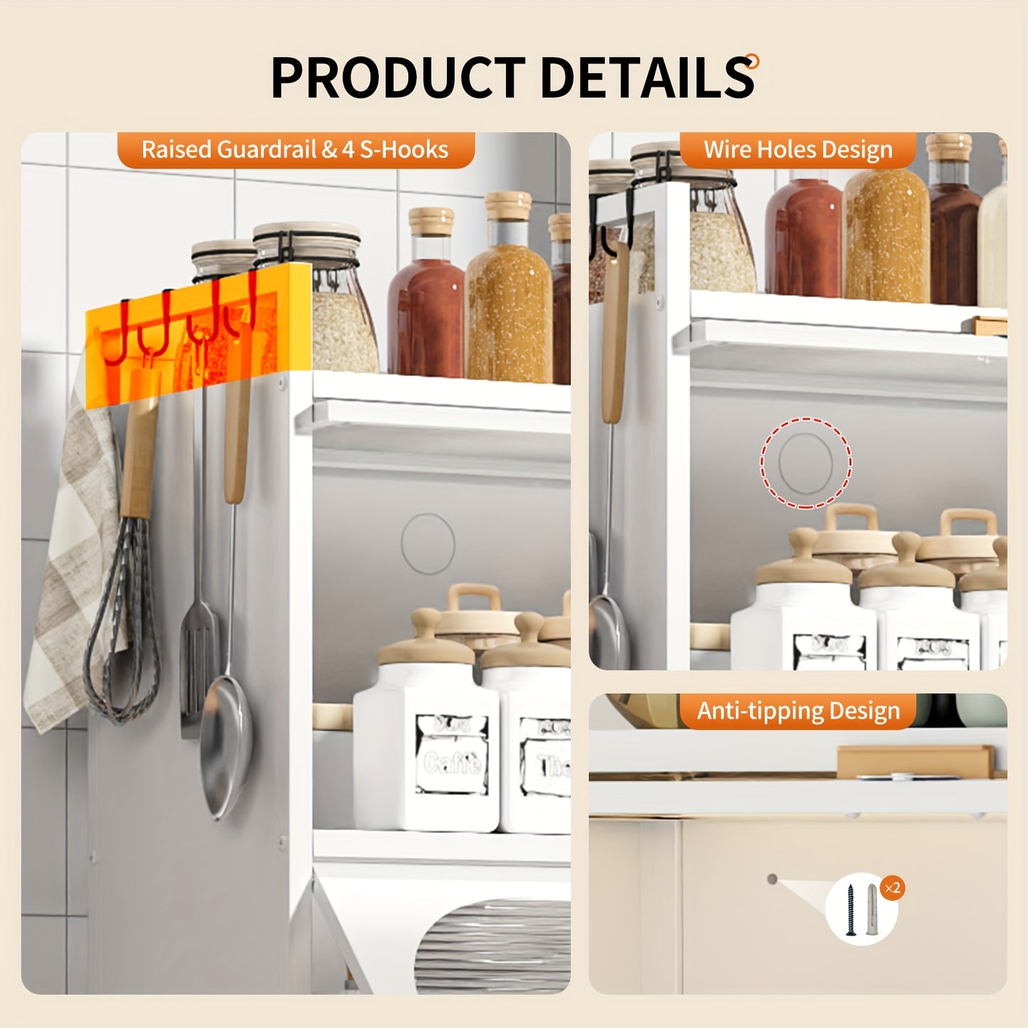 Storage Cabinet with 4pcs Doors, 5 Tier Metal Kitchen Pantry with Universal Wheels, 60.6\